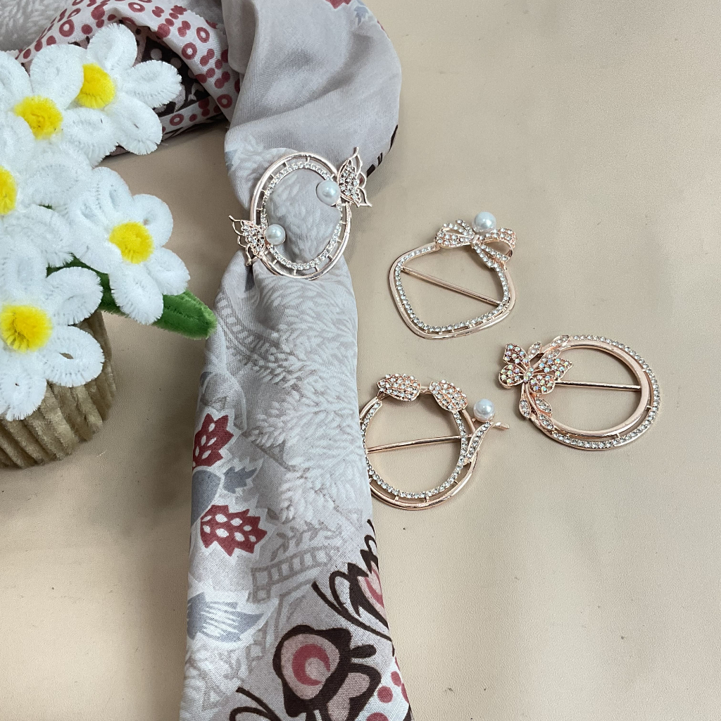 Gesper hijab Bros Hijab Terbaru, gesper ring hijab elegant, bros hijab, gesper kerudung, gesper syal