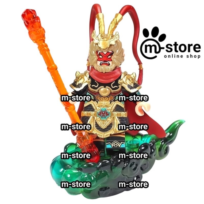 brick monkey king sun go kong sun wukong riding cloud mini toy figure