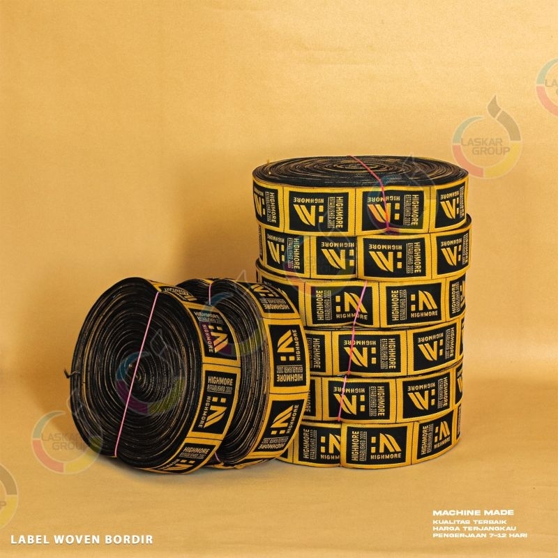 label woven custom/(2x6 cm) woven bordir damask/woven bordir/label baju/label aksesoris/label nama/m