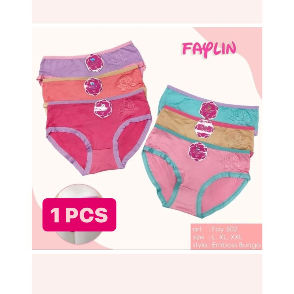 1 PCS CD ANAK PEREMPUAN |L XL XXL|FAYLIN | Celana dalam wanita embos bunga|SD SMP|SMA