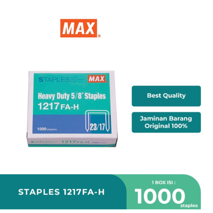 

STAPLES / ANAK STEPLER / ISI HEKTER / ISI ULANG JEPRETAN / REFILL STAPLER HEAVY DUTY JILID / STAPLES MAX 1217