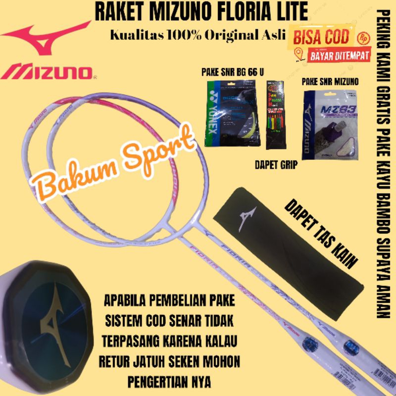 Raket Mizuno floria lite 100% kualitas original asli (Bisa COD)