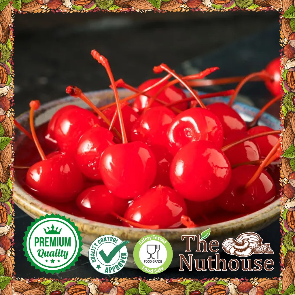 

Ceri Merah Tangkai / Maraschino Red Cherry with Stem 5-10 pcs