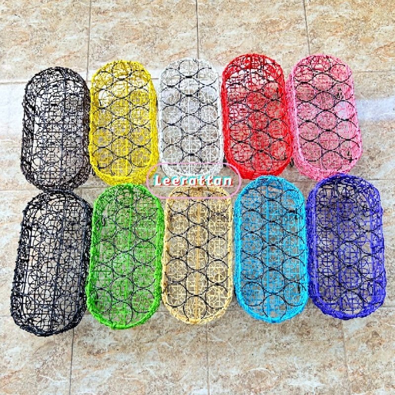 Keranjang Air Mineral Gelas Terlaris / Tempat Aqua Gelas Rotan Sintetis Rangka Besi
