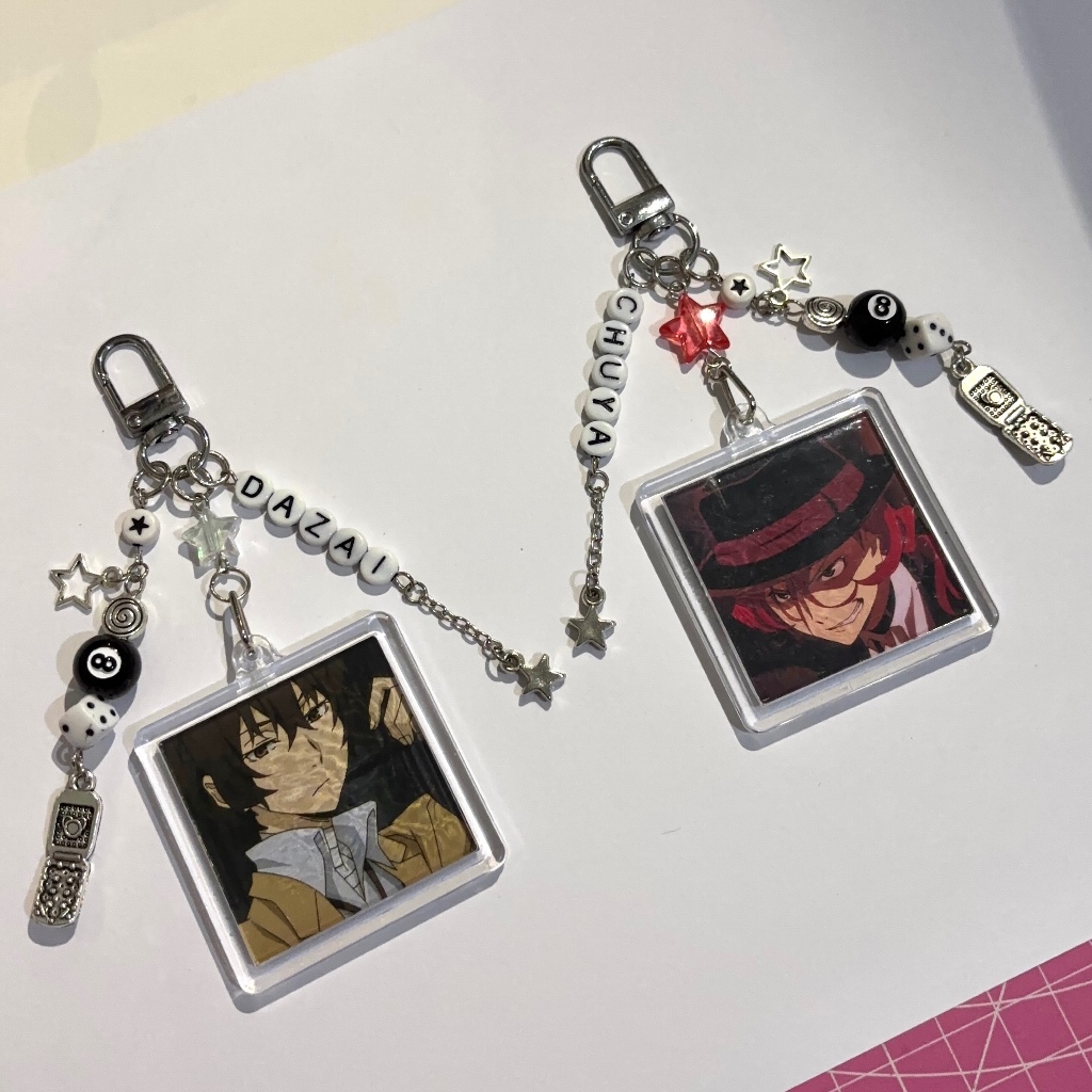 Dazai & Chuya keychain / gantungan Dazai & Chuya anime inspirasi | bythefly.id