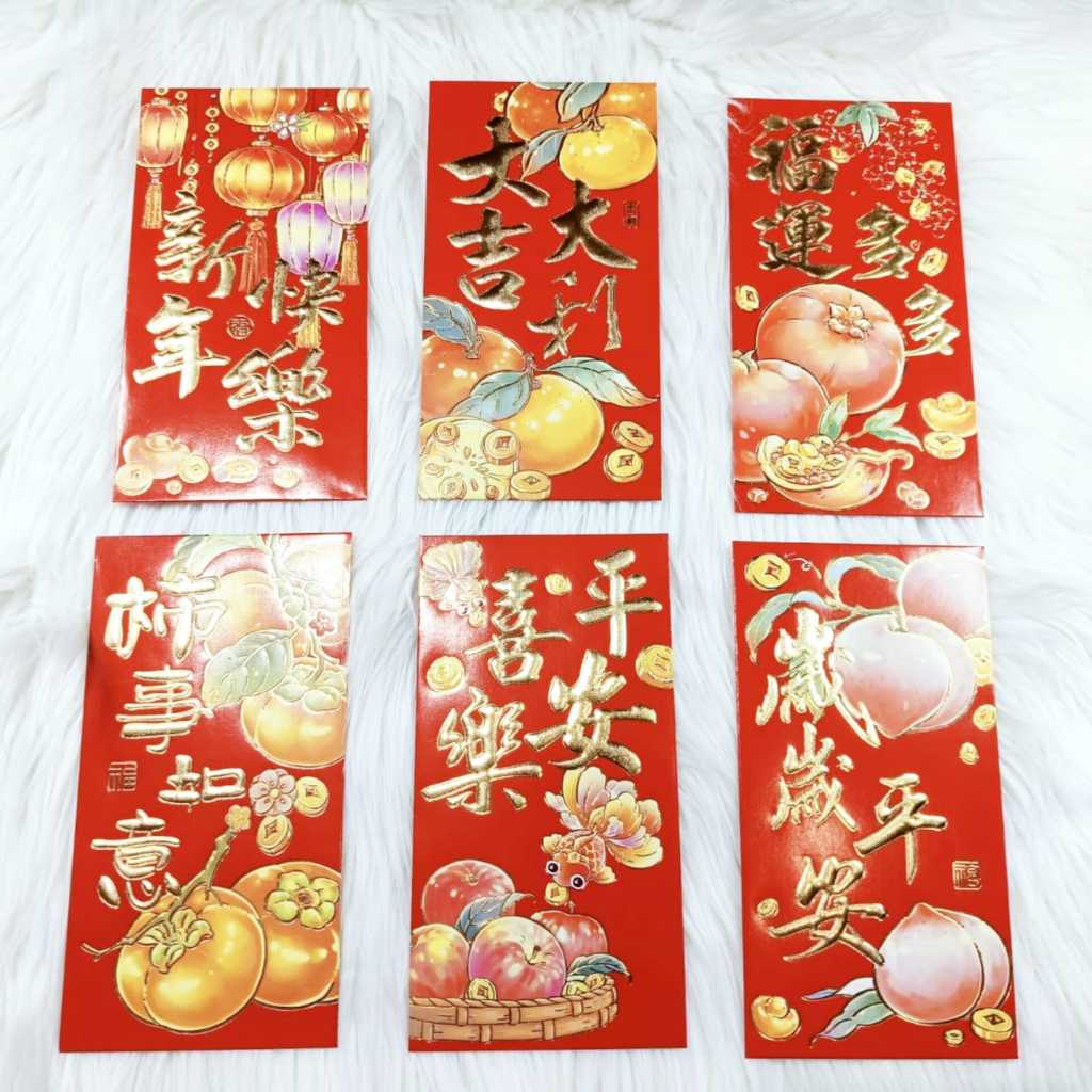 

Angpao Imlek Netral 4167 Import Isi 6 Pcs Mix Motif Bahan Artpaper Tebal Gambar Terang