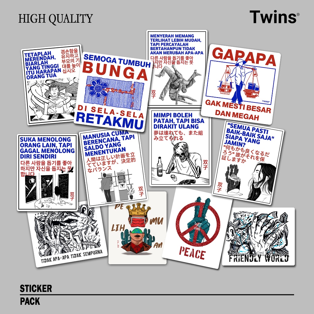 

Stiker/Sticker Pack "Quote" ISI 10 | high quality | murah - Twins