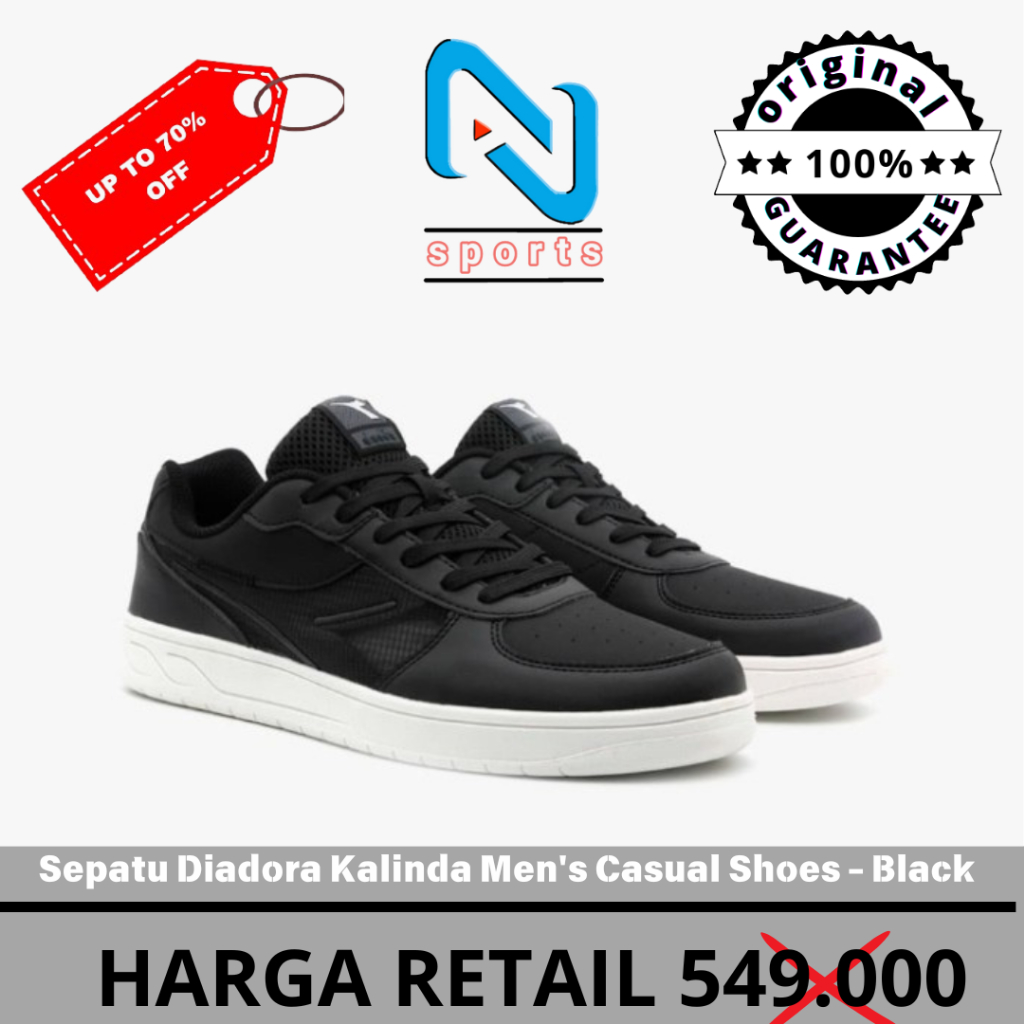 Sepatu Diadora Kalinda Men's Casual Shoes - Black Original 100%