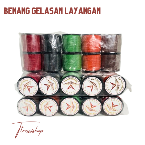 Benang Gelasan Layangan Sedang Merk Random Benang Layangan Gapangan Sendaren Gelasan