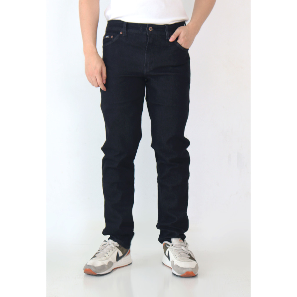 FOREX Celana Jeans Pria Hitam Denim Slim Fit DLSS4297