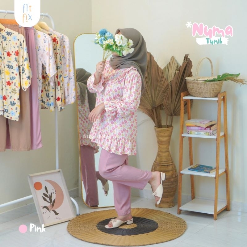 FitFix Numa Tunik Pink Lucu Remaja Tanggung Bahan Katun Rayon Adem Nyaman