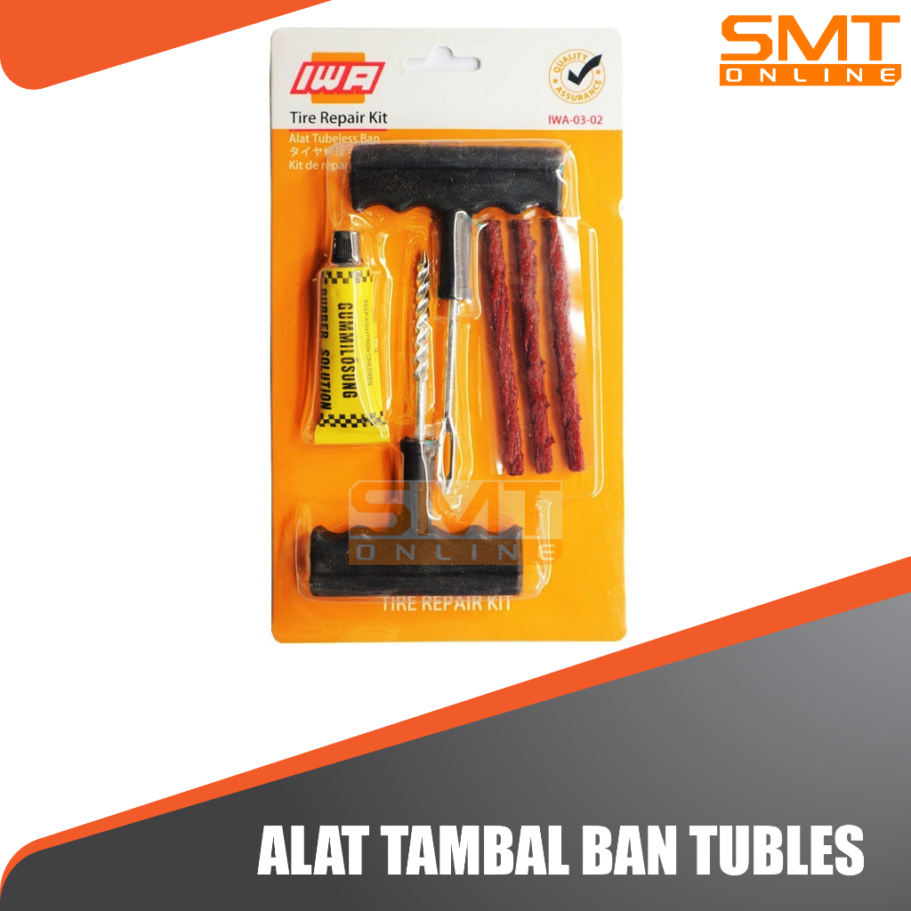 IWA Alat tambal ban tubles motor sepeda ban bocor Alat Tambal Ban Tubles Set Gagang PLASTIK