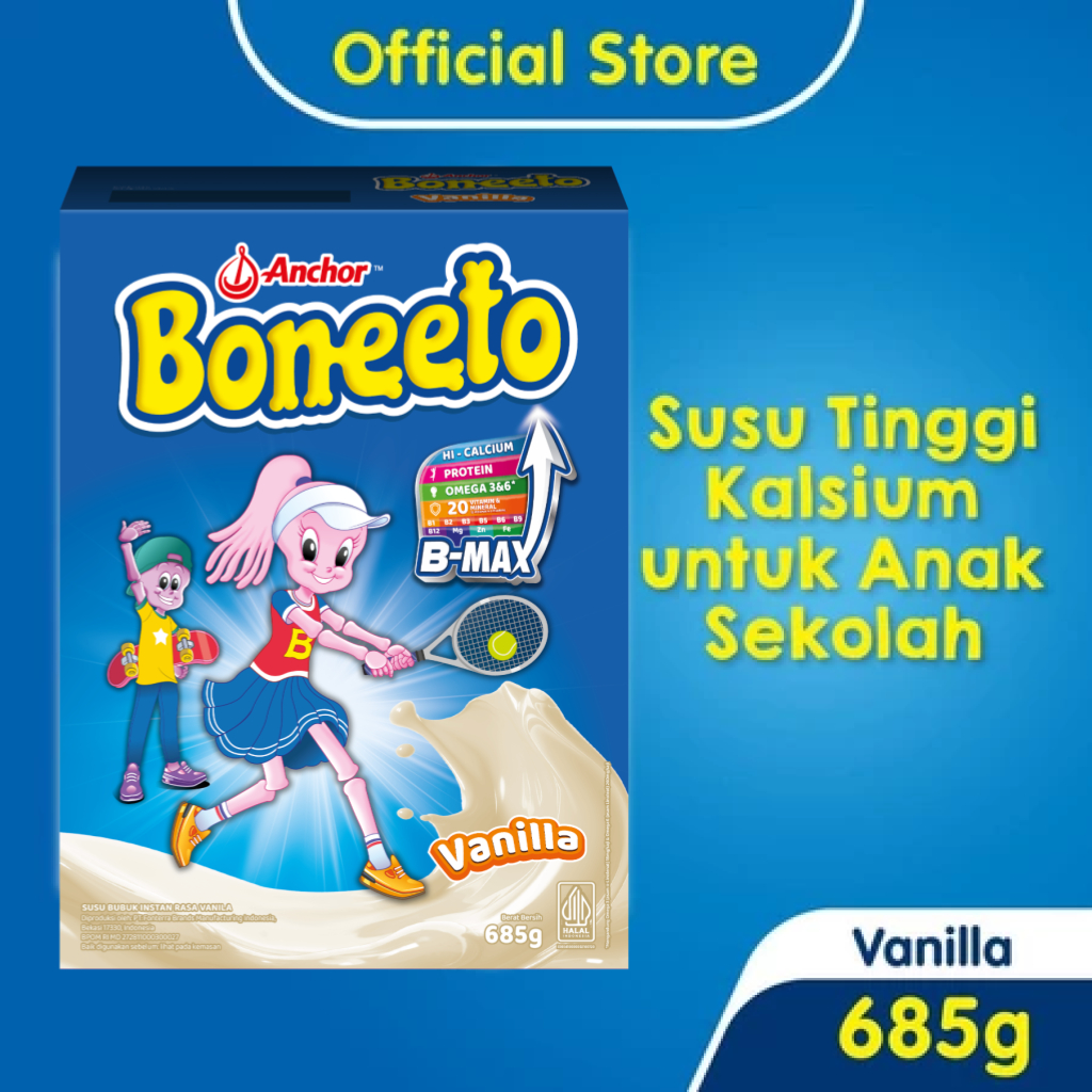 

Boneeto Susu Bubuk Anak Sekolah Creamy Vanilla 685g - Nutrisi Pertumbuhan Anak untuk Daya Pikir dan Tubuh Aktif