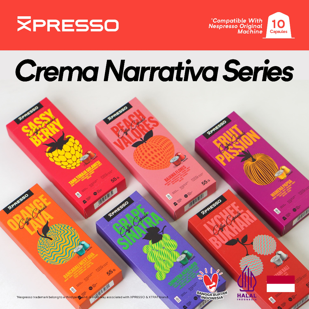 

Kopi Kapsul XPRESSO - CREMA NARATIVA SERIES Coffee Capsule - Nespresso Compatible