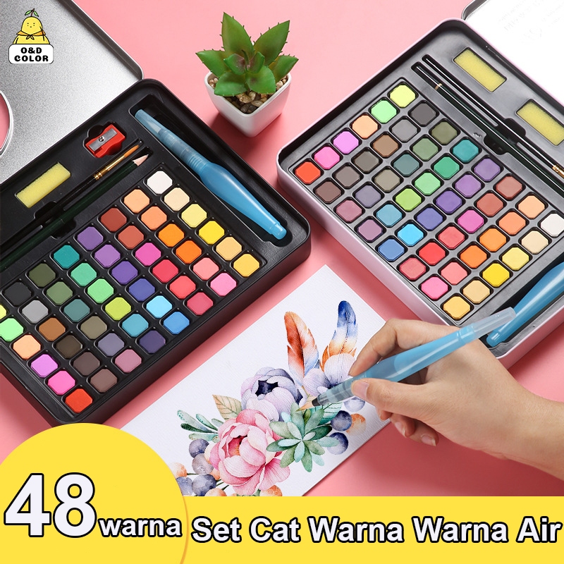 

Giorgione Cat Air 36/48 Warna Watercolor Set Alat Cat Air (termasuk kuas dan kertas gambar) High Quality Watercolour Water color Melukis Alat Lukis Solid watercolor