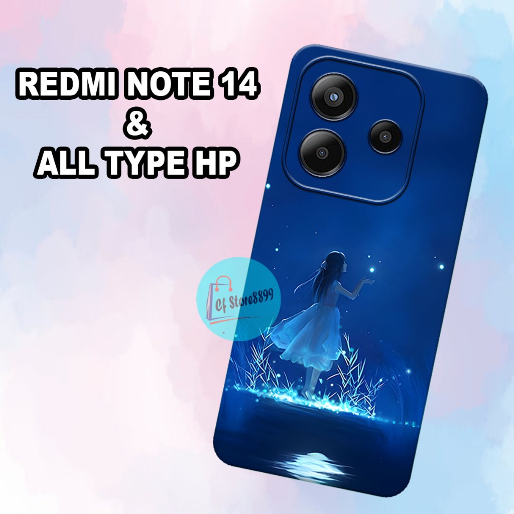 (CFS12) Softcase procamera  untuk Hp REDMI NOTE 14 Motif Cewek /Case REDMI NOTE 14   bahan karet len