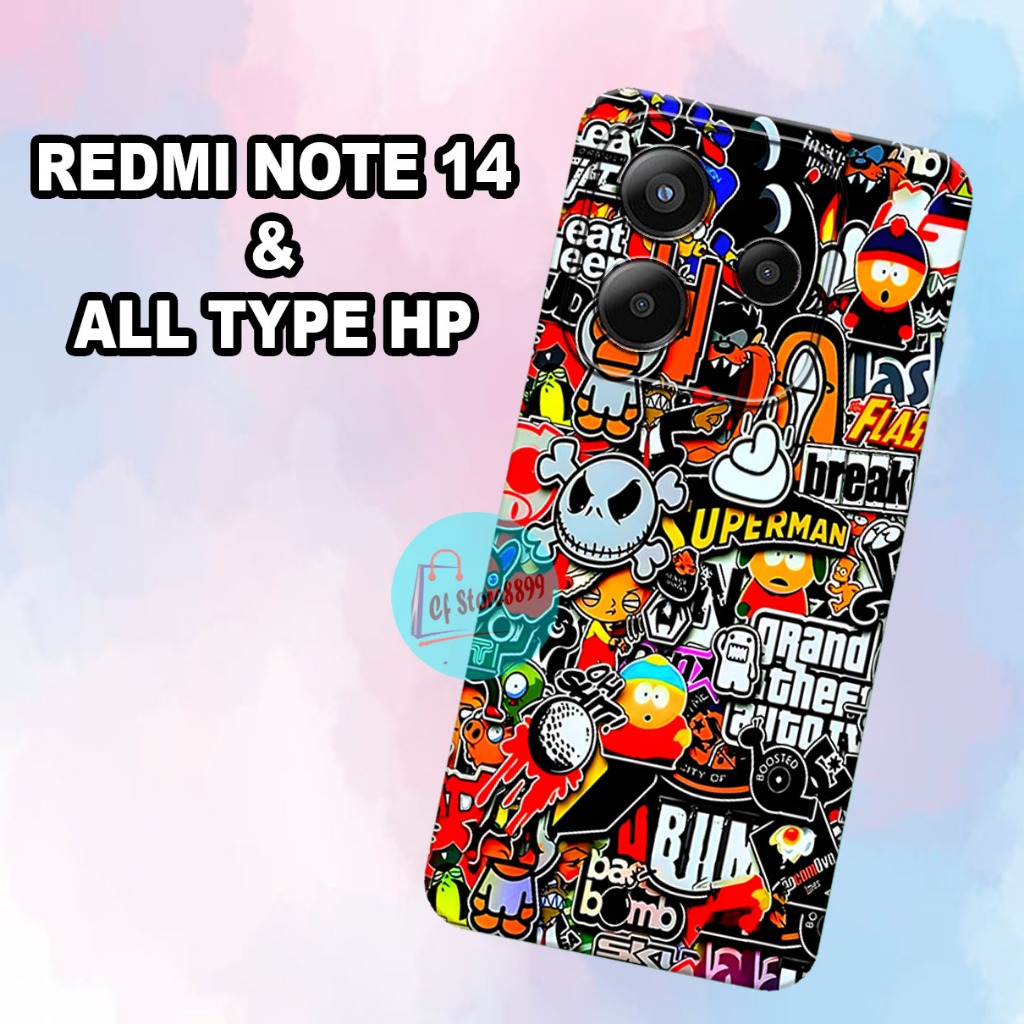 (CFS14) Softcase procamera  untuk Hp REDMI NOTE 14 Motif Cowok /Case REDMI NOTE 14   bahan karet len