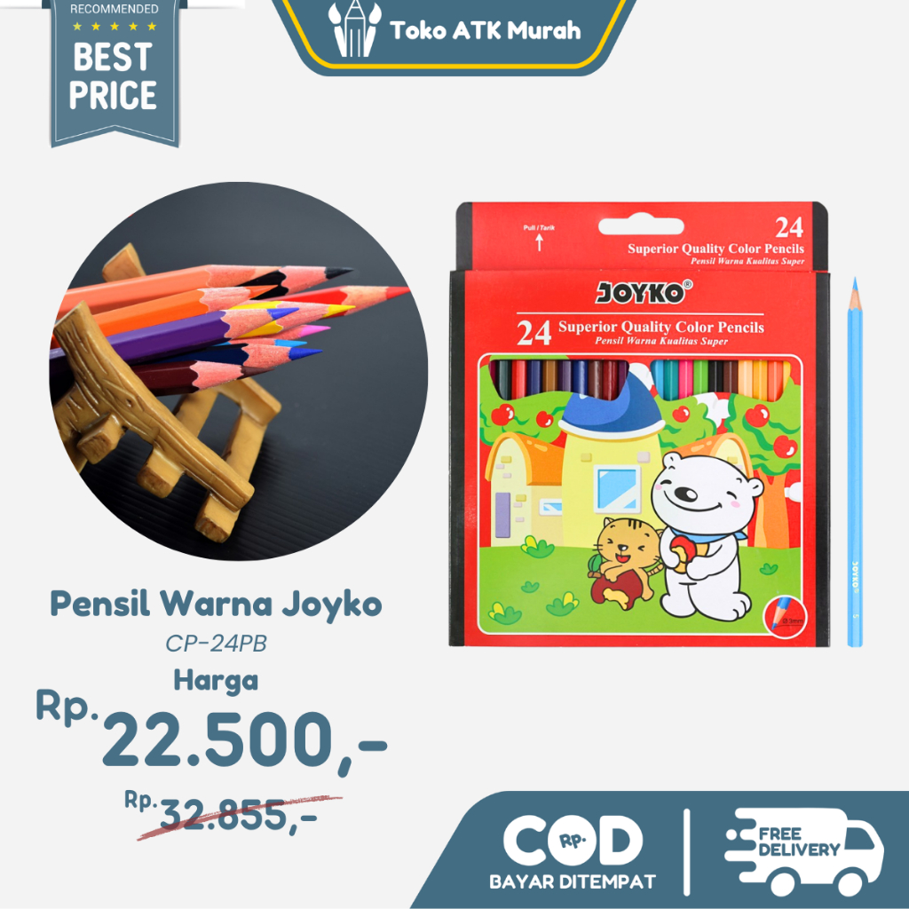

Pensil Warna Joyko 24 Superior Quality Color Pencils (CP-24PB)