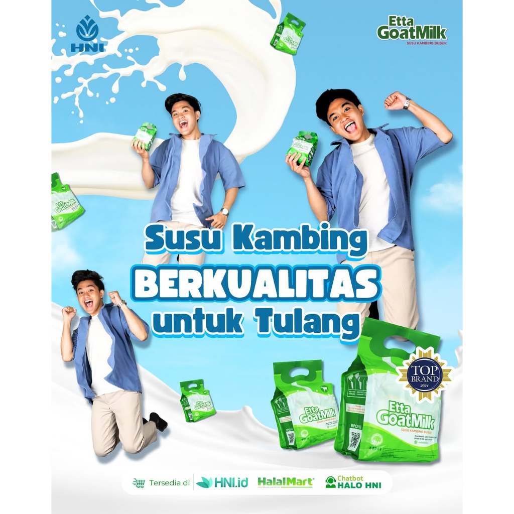 

E T T A GOATMILK SUSU KAMBING BUBUK ORIGINAL H N I 100% ORIGINAL , Kaya kalsium , Mengatasi anemia dan pengeroposan tulang ,Membantu menurunkan berat badan