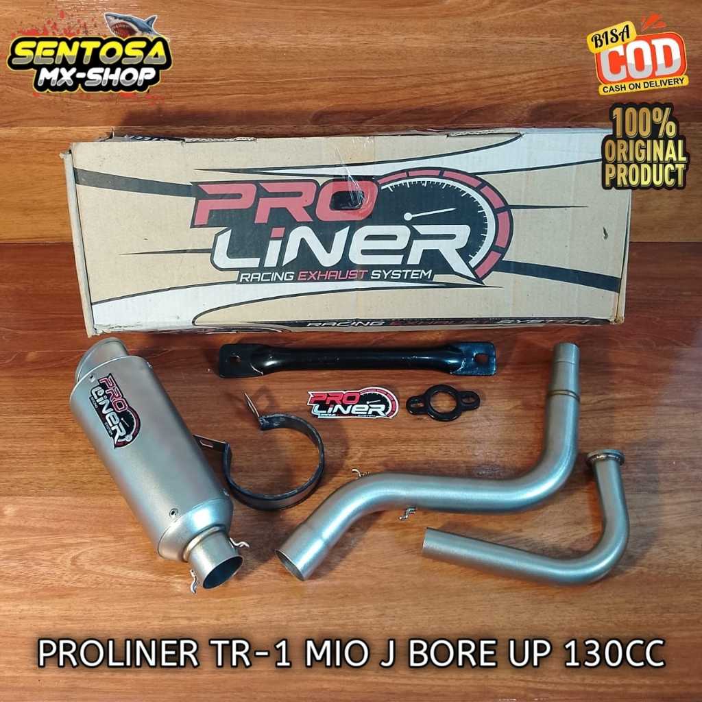 PROLINER KNALPOT BORE UP MIO J 130CC TR-1 ORIGINAL FULLSYSTEM / LEHERAN / SILINCER ONLY
