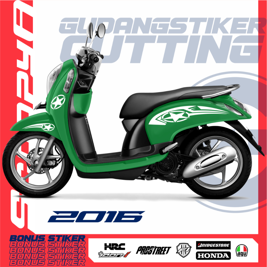 STRIPING CUTTING HONDA SCOOPY FI 2016 STIKER LIS BINTANG STICKER STARS EDITION
