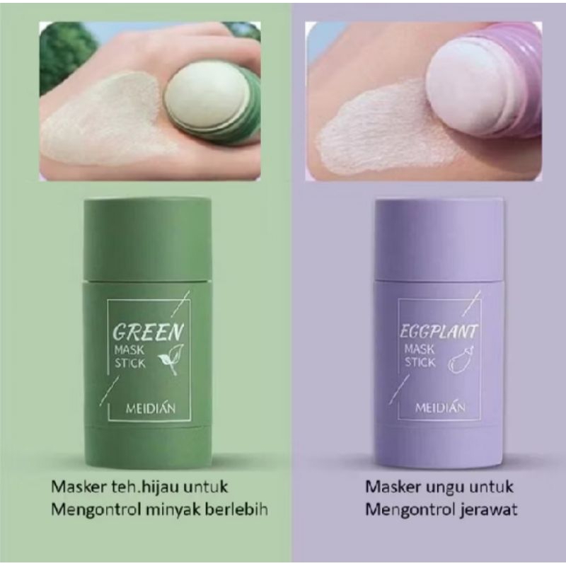 Meidian Green Stick Mask/Masker green tea dan eggplant