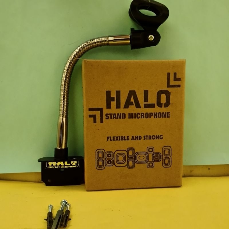 Stand Mic Dinding Adzan Halo 25cm + Japit Stand/Holder Mic