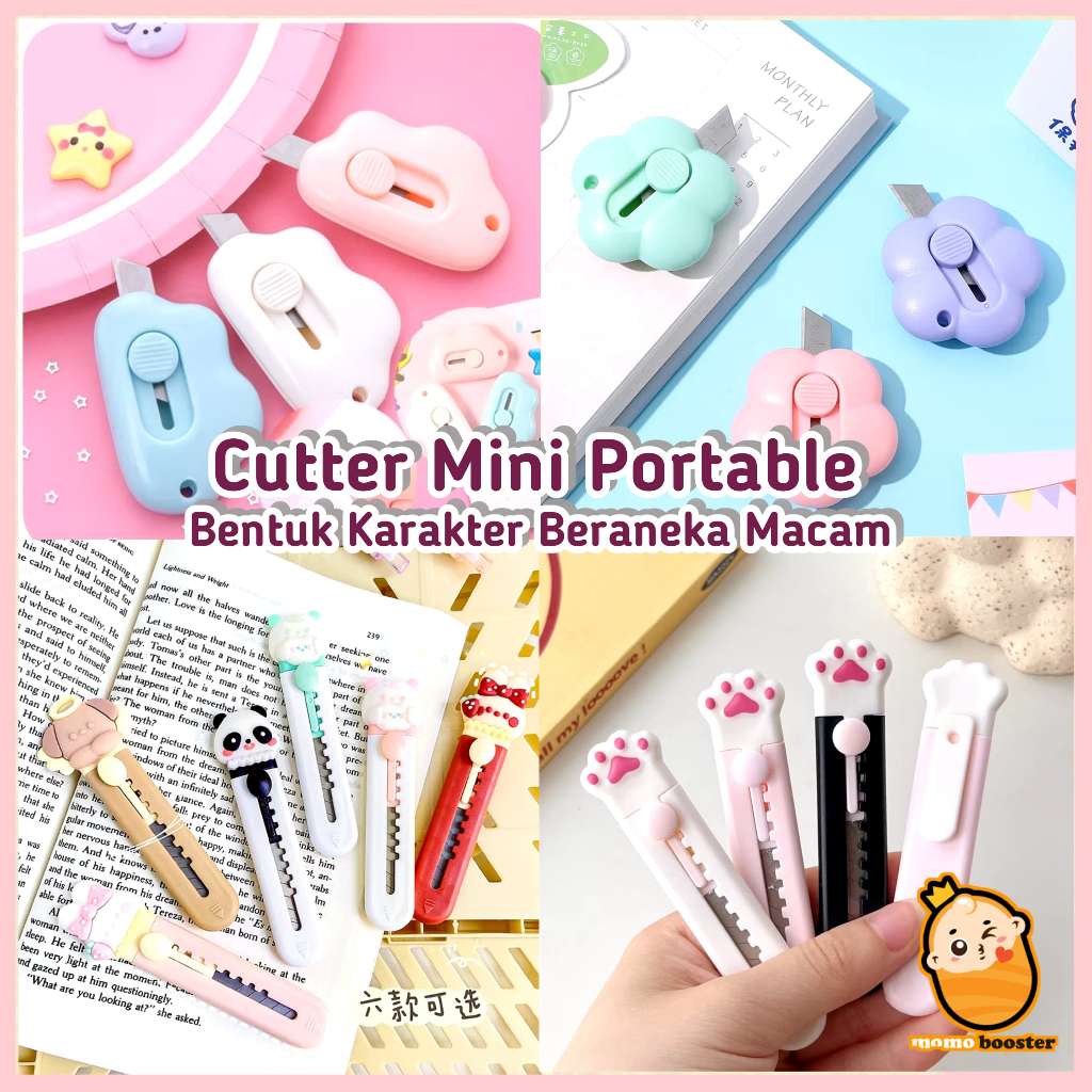 

MMBS Cutter Mini Portable Bentuk karakter Beraneka Macam TravelKit Pemotong Kertas Paper Cutter Lucu