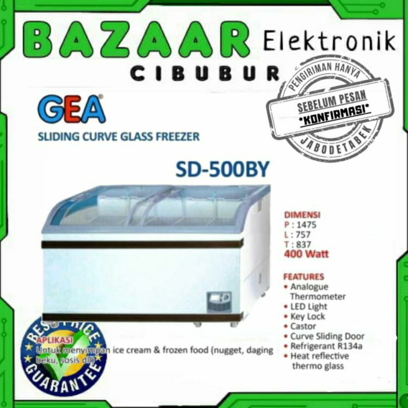 GEA SLIDING CURVE FREEZER SD-500 SD500 500L