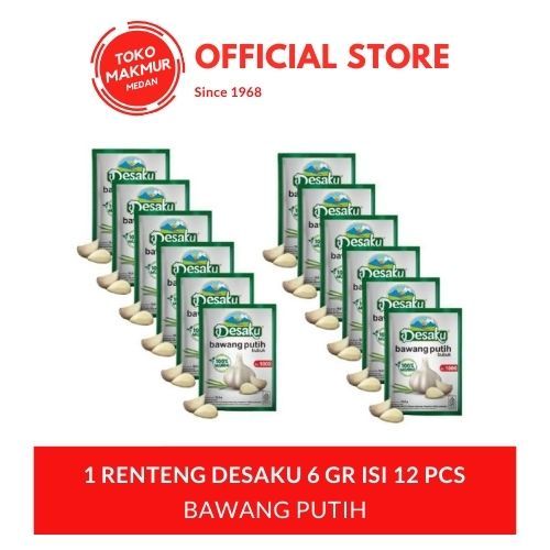 

1 RENTENG DESAKU BAWANG PUTIH 6 GR ISI 12 SACHET