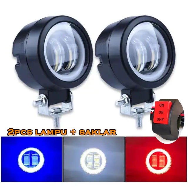 LAMPU TEMBAK SOROT LED CWL 2 MATA LENSA 4D MODE BULAT