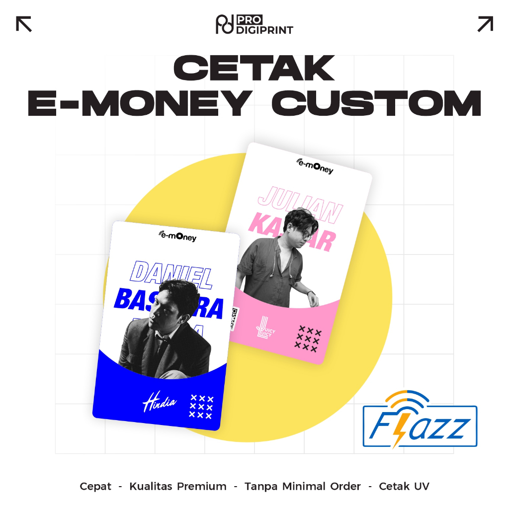 Emoney Flazz Etoll Cetak Custom / Print Emoney Custom / Cetak Uang Elektronik - Flazz BCA