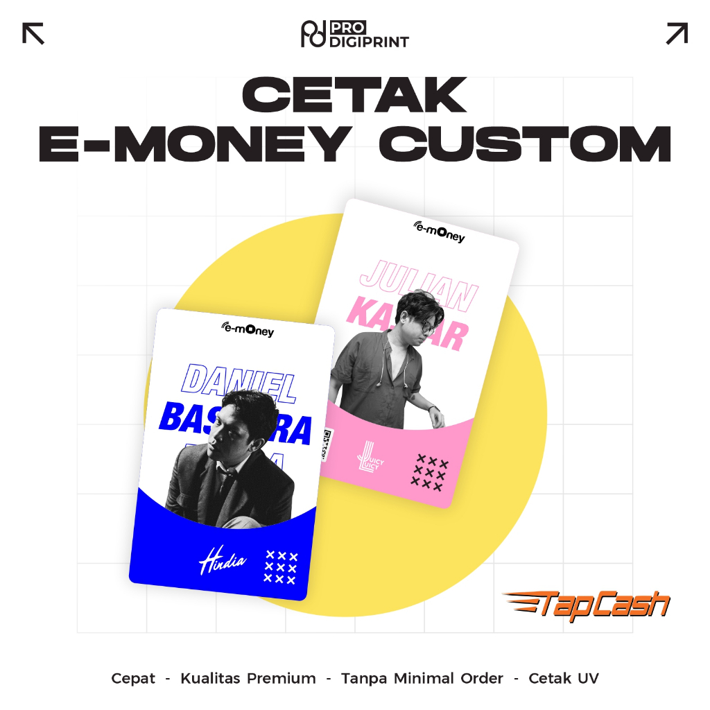 Emoney BNI Tapcash Etoll Cetak Custom / Print Emoney Custom / Cetak Uang Elektronik