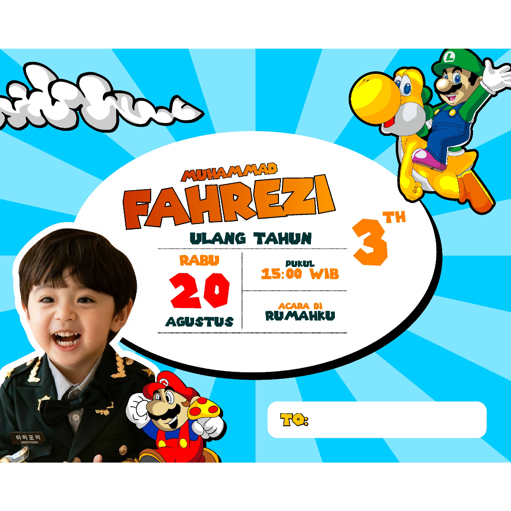 

Custom Undangan Ulang Tahun Anak | Bahan AP 260 Doff, Glossy