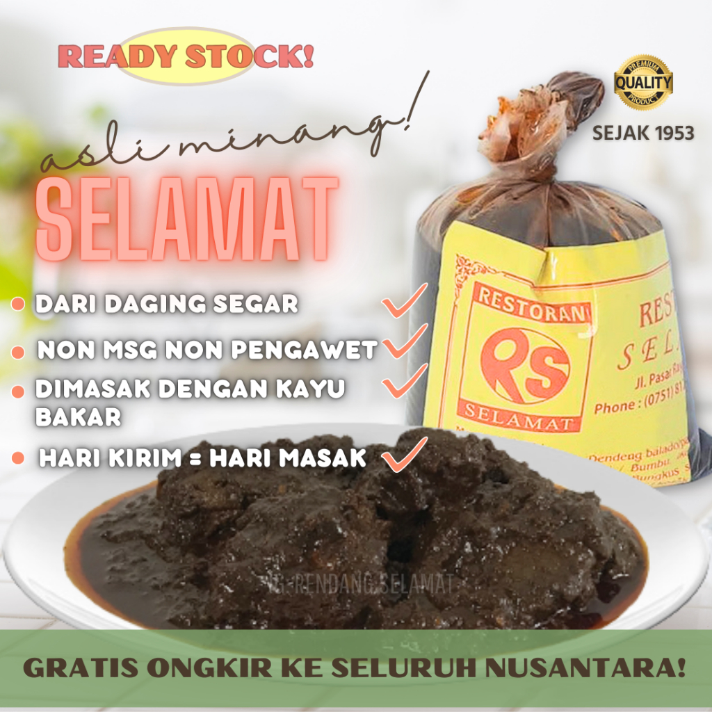 

Rendang Daging Selamat Padang Asli Minang 500gr