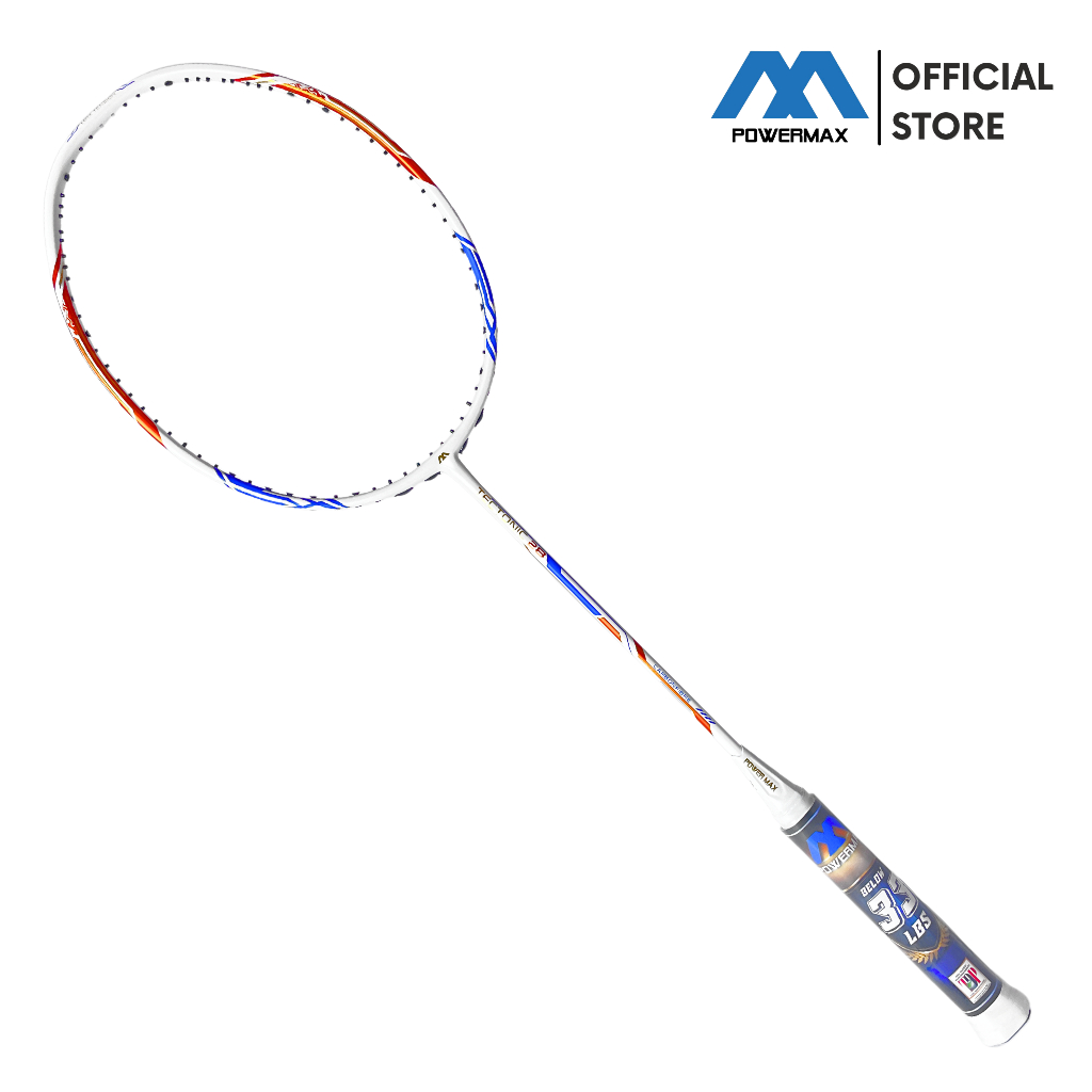 POWERMAX Raket Badminton Tectonic 28 Flex Shaft 4U 33 Lbs Frame Bulutangkis Full Carbon Devensive