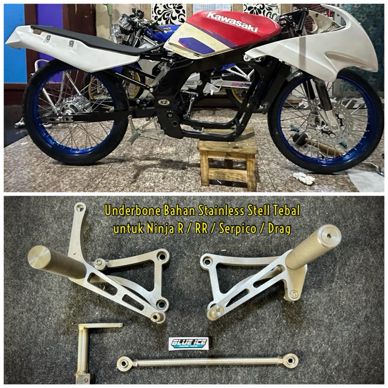 KENG K2 UNDERBONE UNDER BONE FOOTSTEP FOOT STEP PIJAKAN KAKI NINJA R RR SERPICO DRAG STAINLESS BY KE