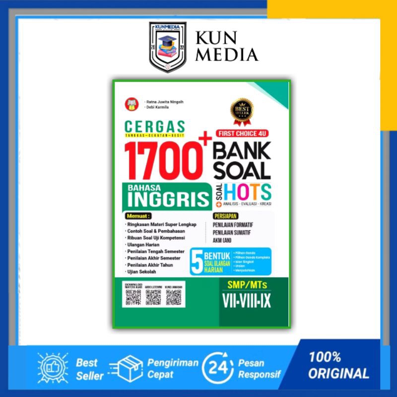 BUKU CERGAS 1700+ BANK SOAL BAHASA INGGRIS SMP/MTs Yrama Widya