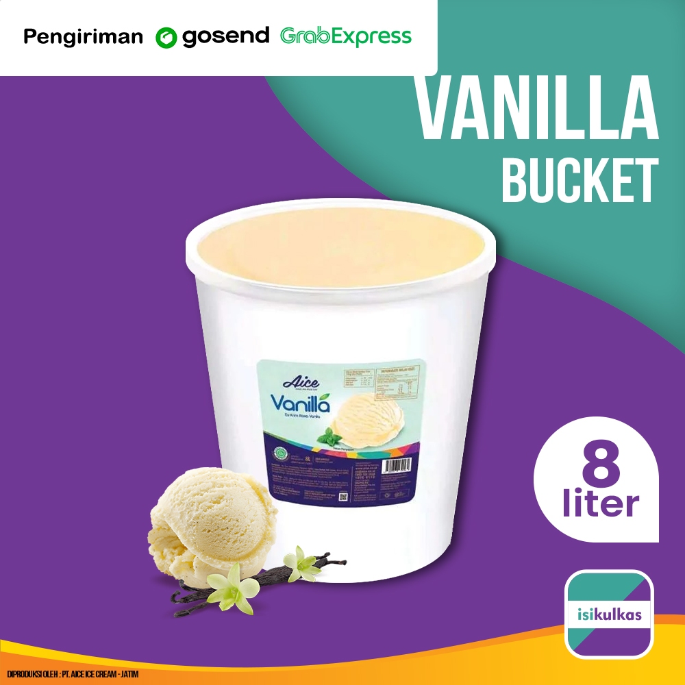 

Ice Cream AICE 8 Liter Rasa Vanilla / Es Krim Ember 8 Liter