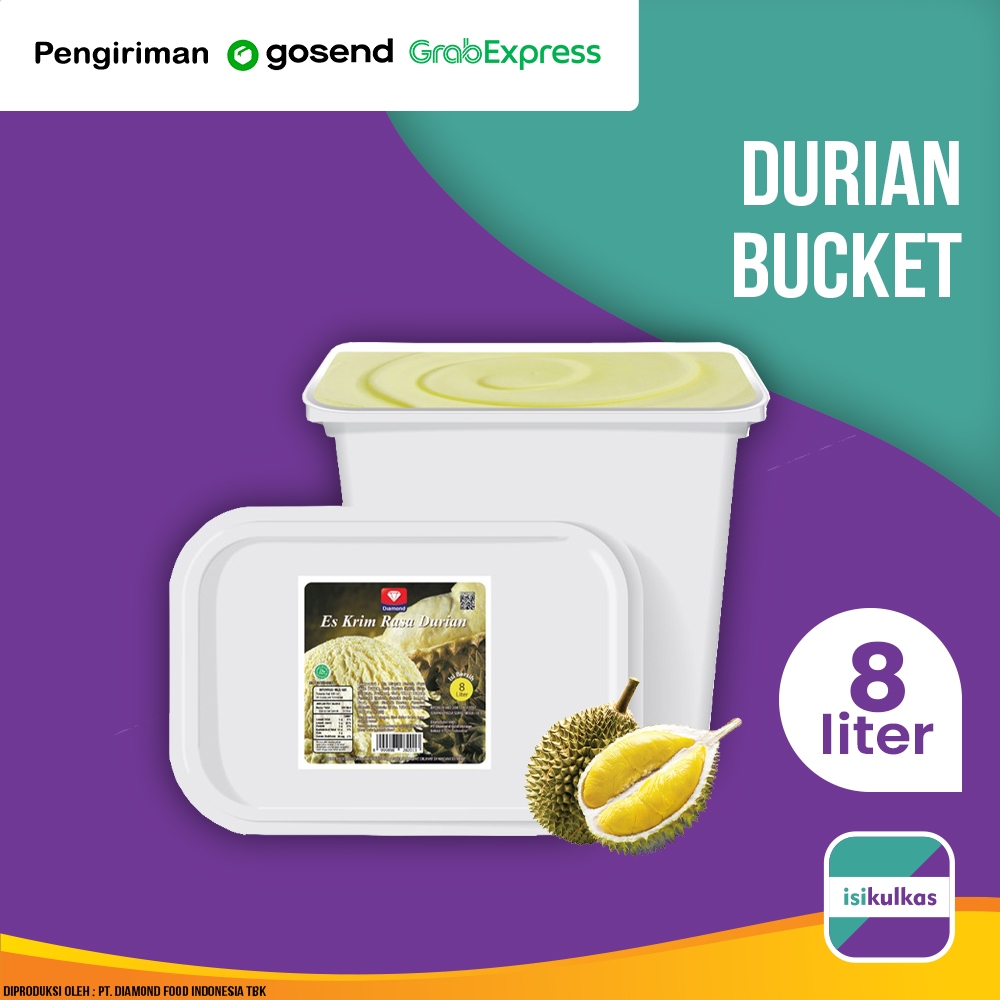 

Ice Cream Diamond 8 Liter Rasa Durian / Es Krim Ember 8 Liter