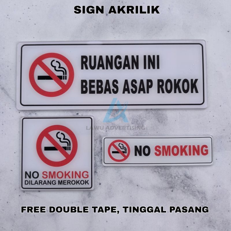 SIGN IN Akrilik Penanda Ruangan Dilarang Merokok No Smoking