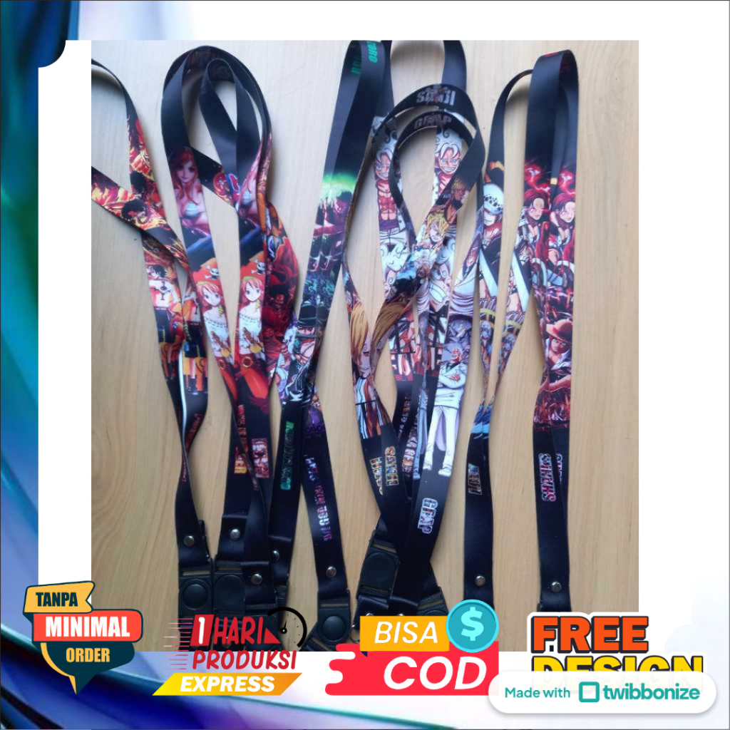 

One Piece Gear 5 Lanyard Gantungan id card Printing name tag Murah Satuan