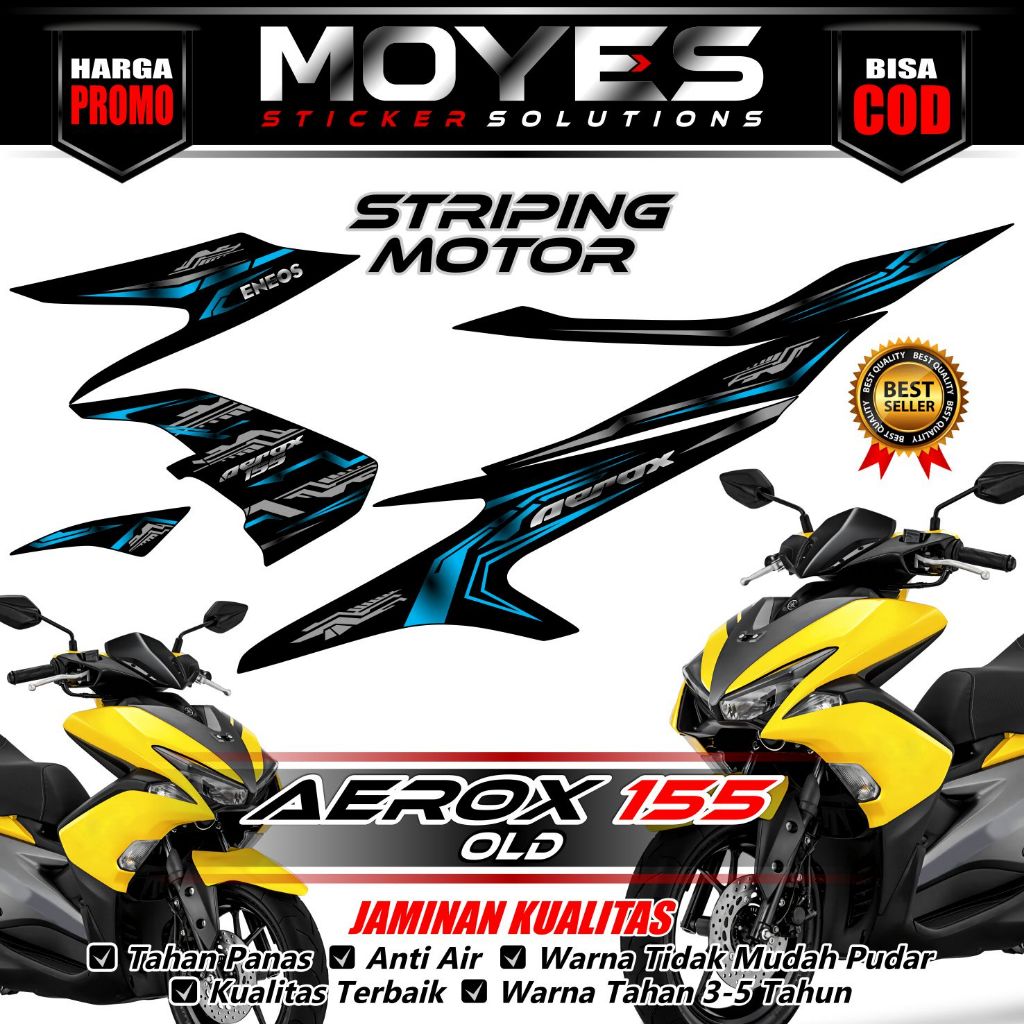 Moyes Decal - Striping Aerox 155 Old - Decal Aerox 155 Old - Stiker Motor Aerox 155 Old - matrixline