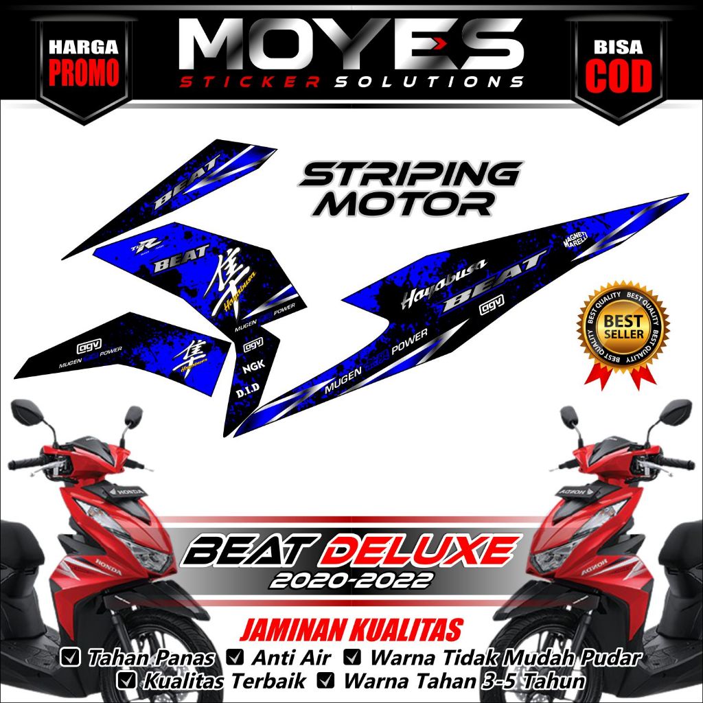 Moyes Decal - Striping Beat Deluxe - Decal Beat Deluxe - Stiker Motor Beat Deluxe - Decal Stiker Bea