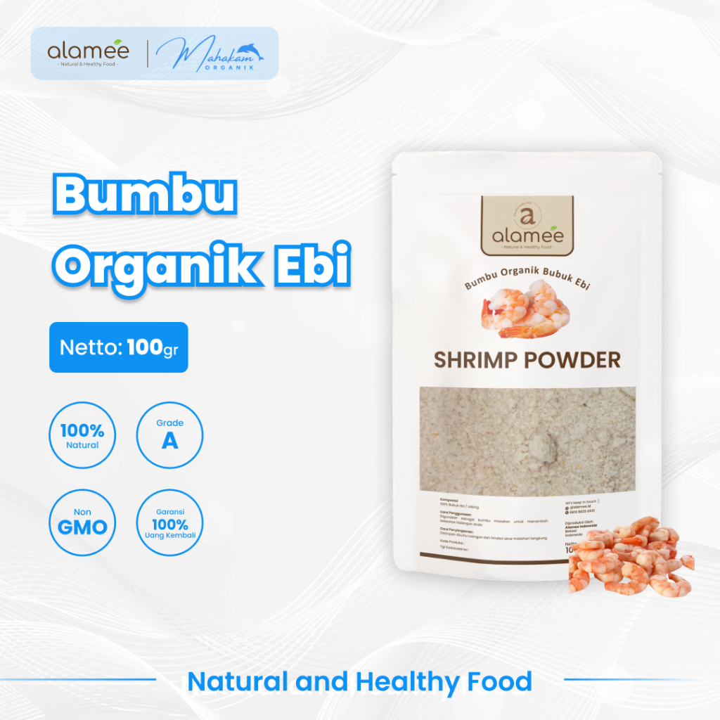 

ALAMEE Ebi Bubuk Kering Shrimp Powder Bumbu Dapur Organik Udang Spice Seasoning 100gr