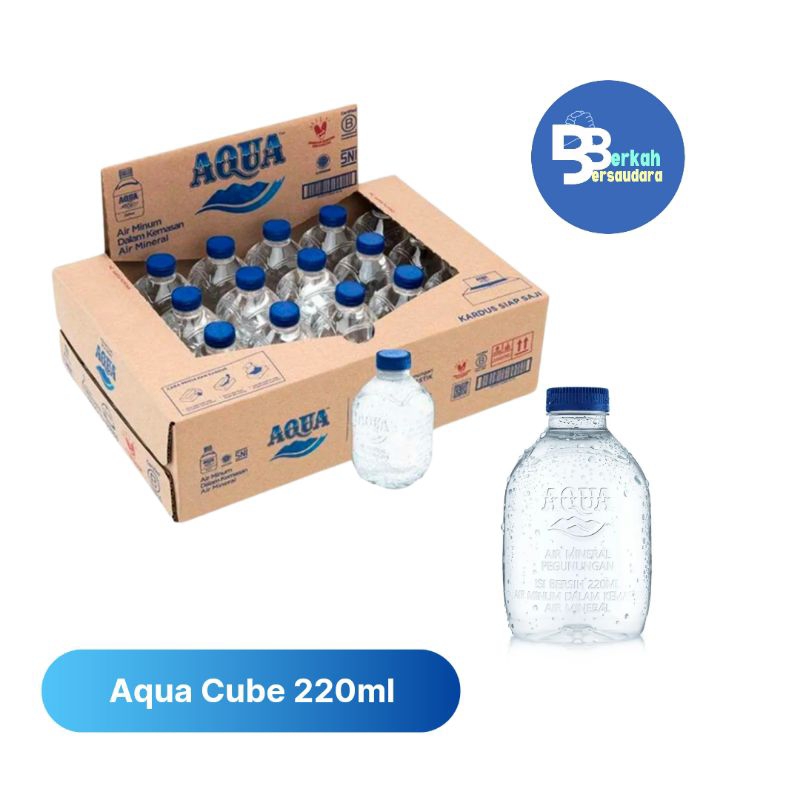 

Aqua Air Mineral cube 220ml Aqua cube mini botol gemoy satu Duz