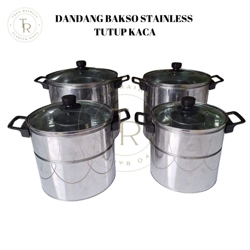 Dandang bakso stainless steel tutup kaca
