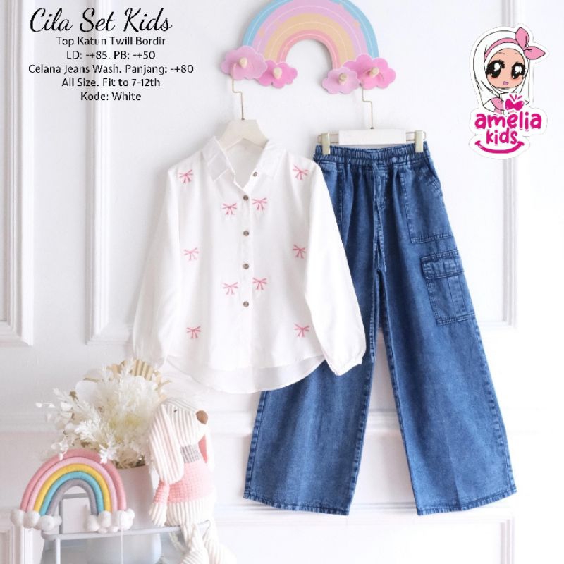 (COD) Cila set kids ORI Amelia kids// villa set kids/helna/ inara/ setelan anak perempuan 7-12tahun