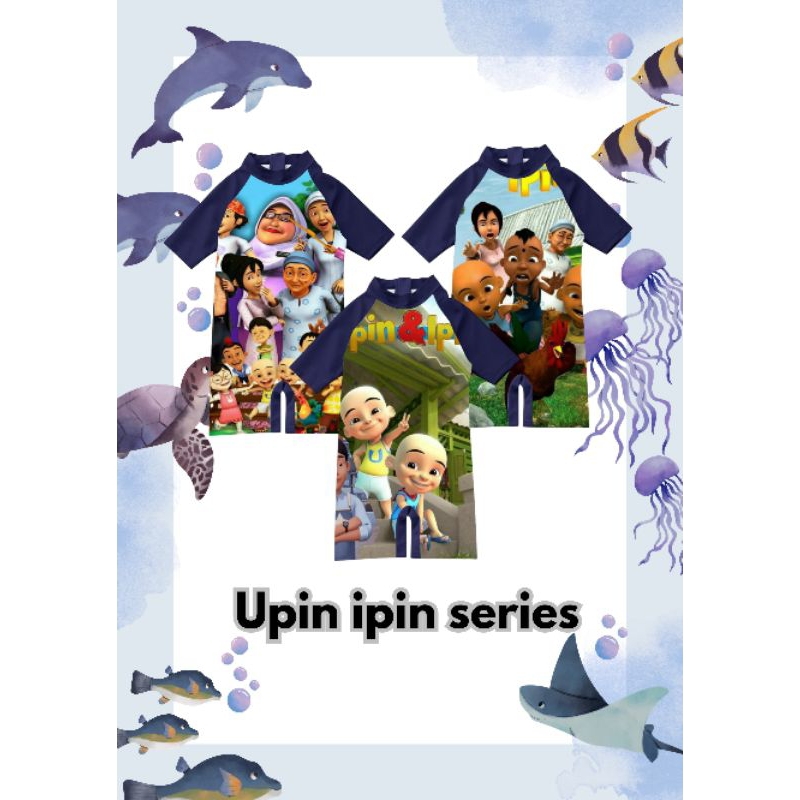 BAJU RENANG ANAK KARAKTER UPIN IPIN LAKI LAKI PEREMPUAN USIA 4-10 TAHUN UNISEX BAHAN SPANDEKS BALON