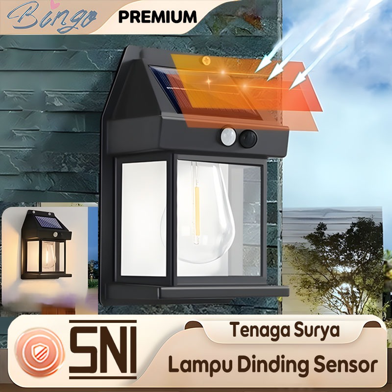 Lampu Dinding Solar Interaction Wall Lamp Tenaga Surya Lampu Teras Rumah Outdoor Solar Cell